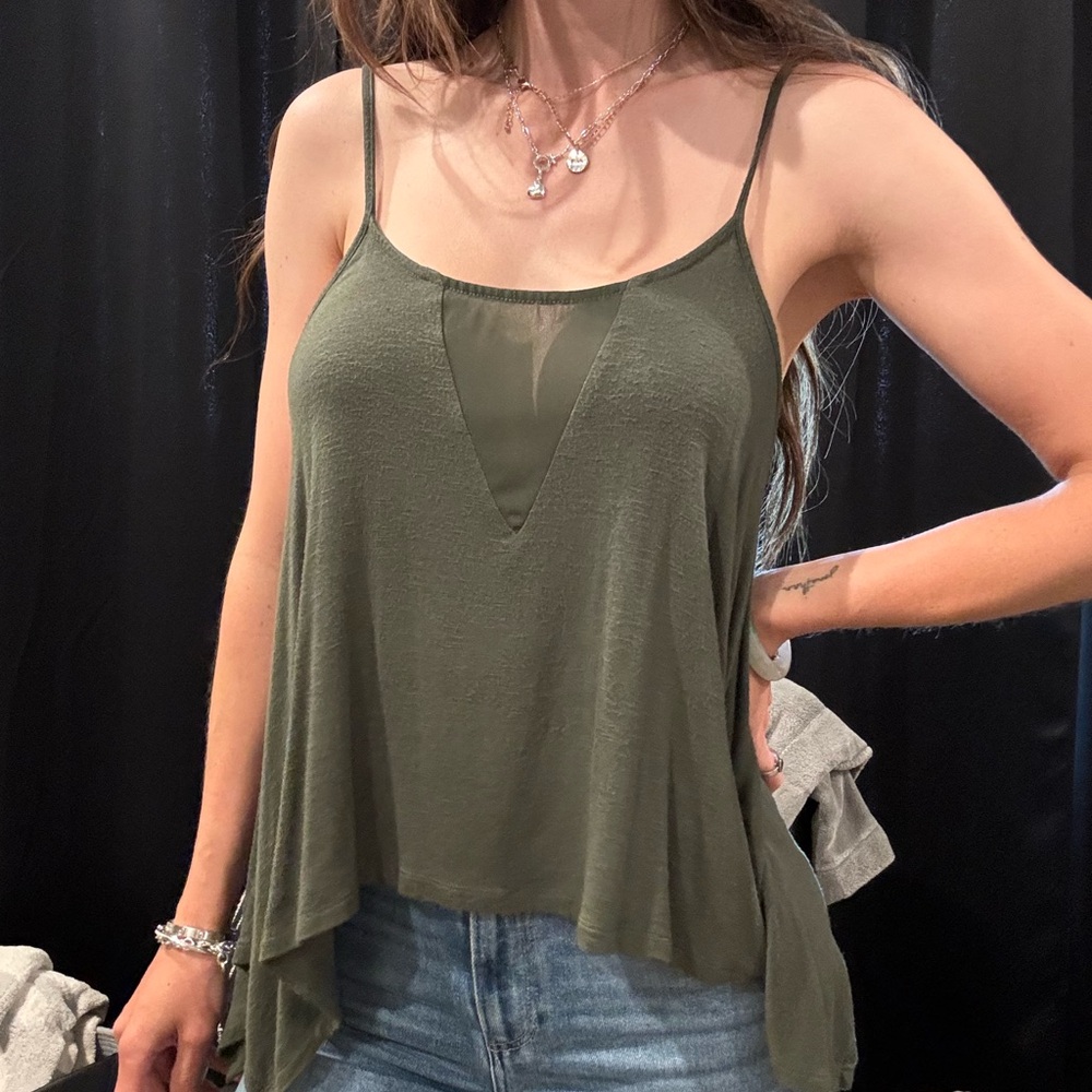 Olive Green Women's Spaghetti Strap Top